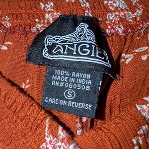 Angie Terracotta Floral Wide Leg Pants